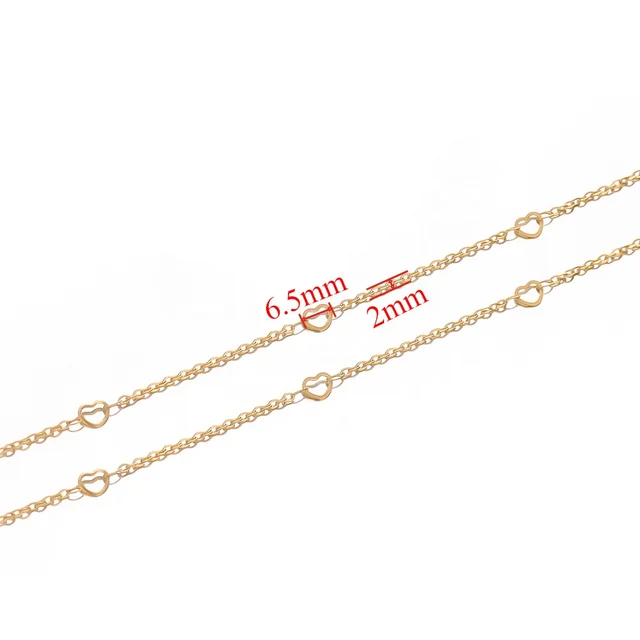 Stainless Steel Heart Link Chain - 45-50cm