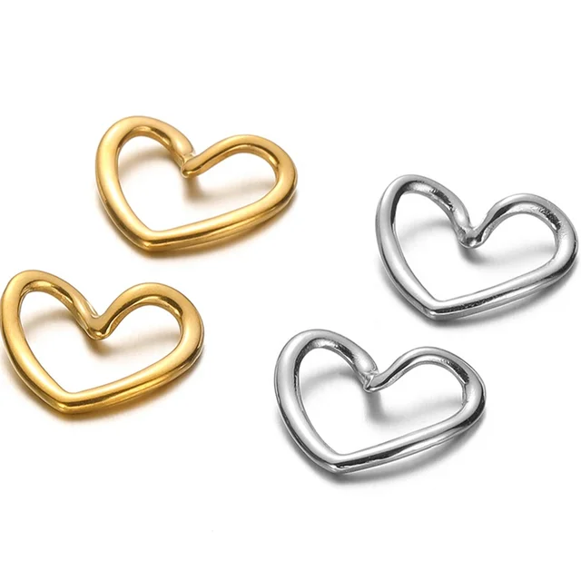 Hollow Heart Charm - 1 Piece