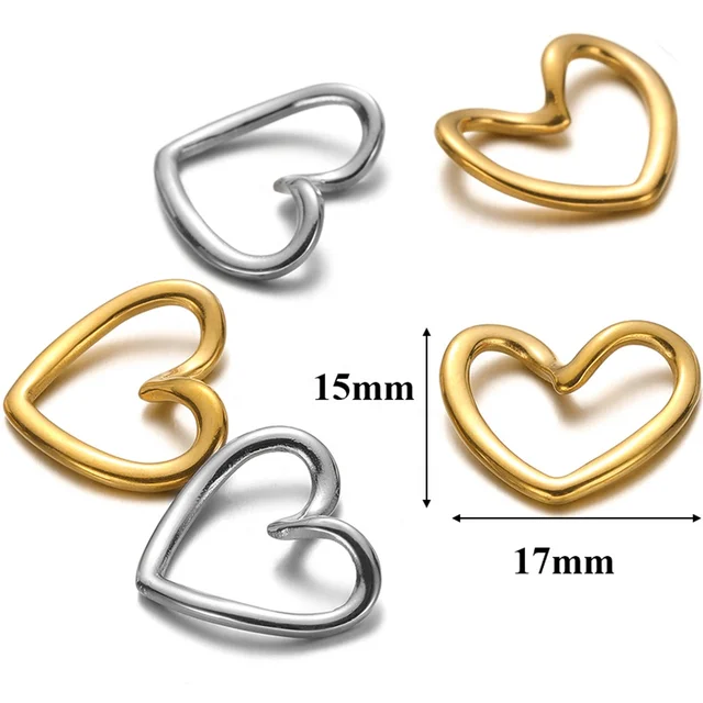 Hollow Heart Charm - 1 Piece