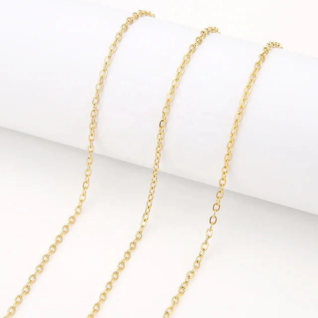 Stainless Steel Gold 1mm Link Chain - Length 45-50cms