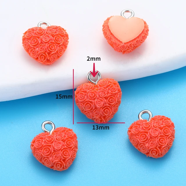 Heart Resin Charm 15*13mm - 1 Piece