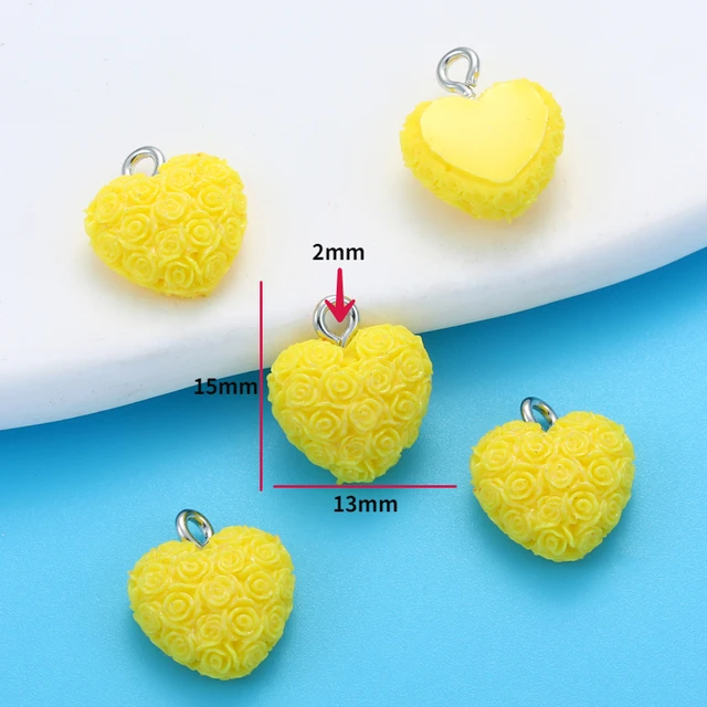 Heart Resin Charm 15*13mm - 1 Piece