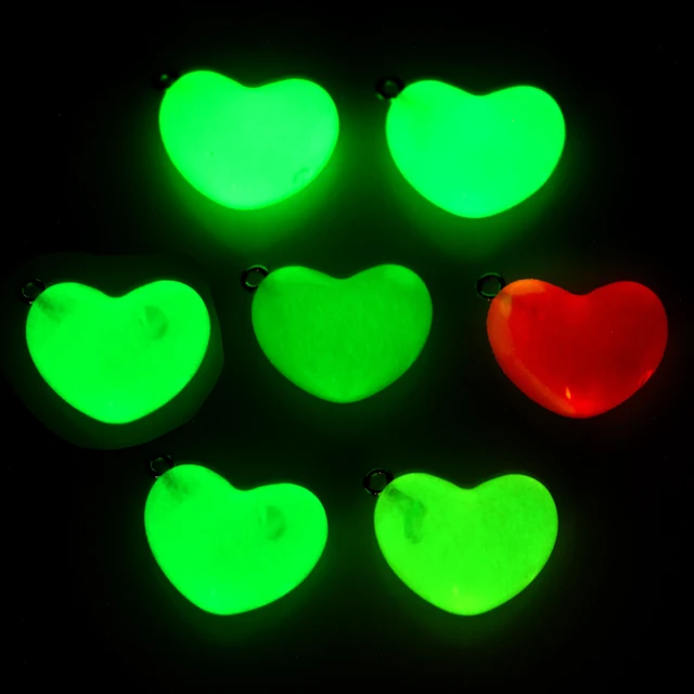 Heart Glow in Dark Resin Charm 25*19mm - 1 Piece