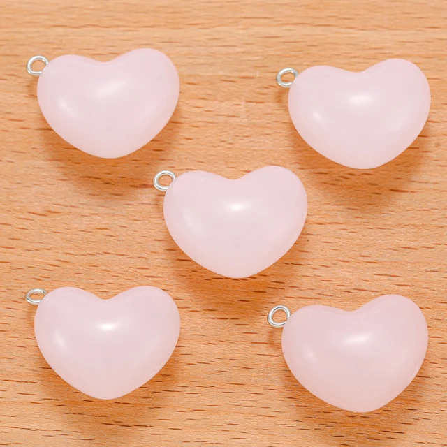 Heart Glow in Dark Resin Charm 25*19mm - 1 Piece