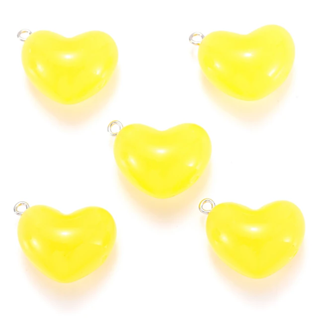 Heart Glow in Dark Resin Charm 25*19mm - 1 Piece