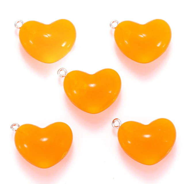 Heart Glow in Dark Resin Charm 25*19mm - 1 Piece