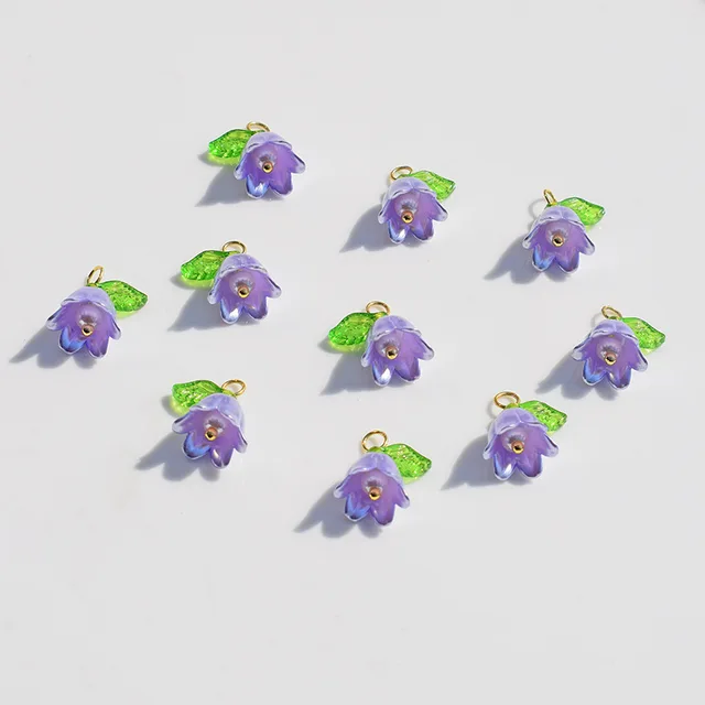 Pearly Bell Orchid Bead 11*14mm - 1 Piece
