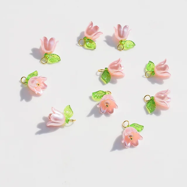Pearly Bell Orchid Bead 11*14mm - 1 Piece