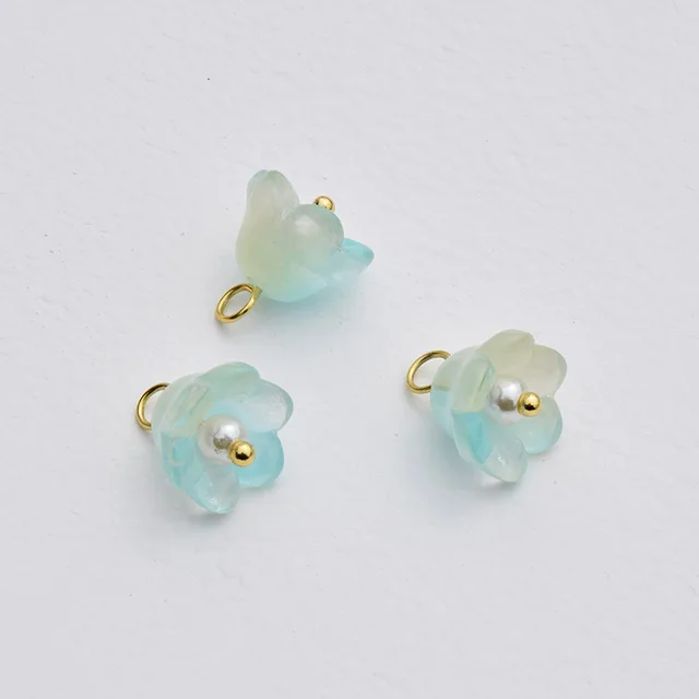 Glass Bell Orchid Bead 12*13mm - 1 Piece