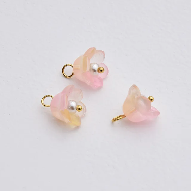 Glass Bell Orchid Bead 12*13mm - 1 Piece
