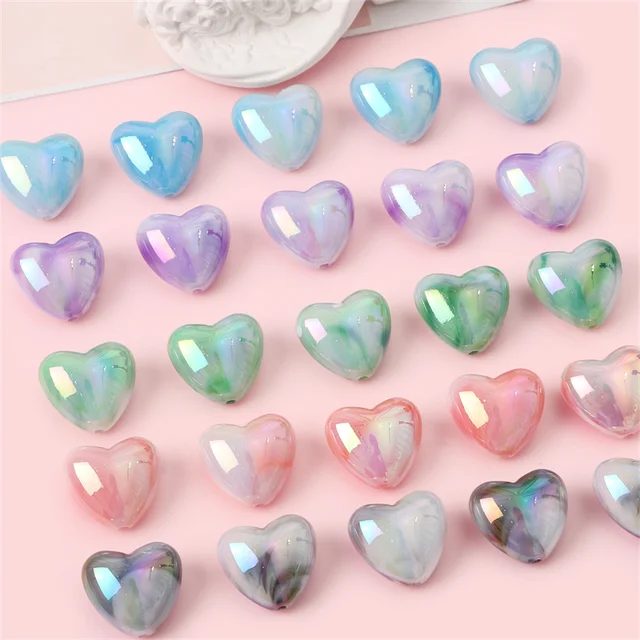 Acrylic Heart Bead - 1 Piece