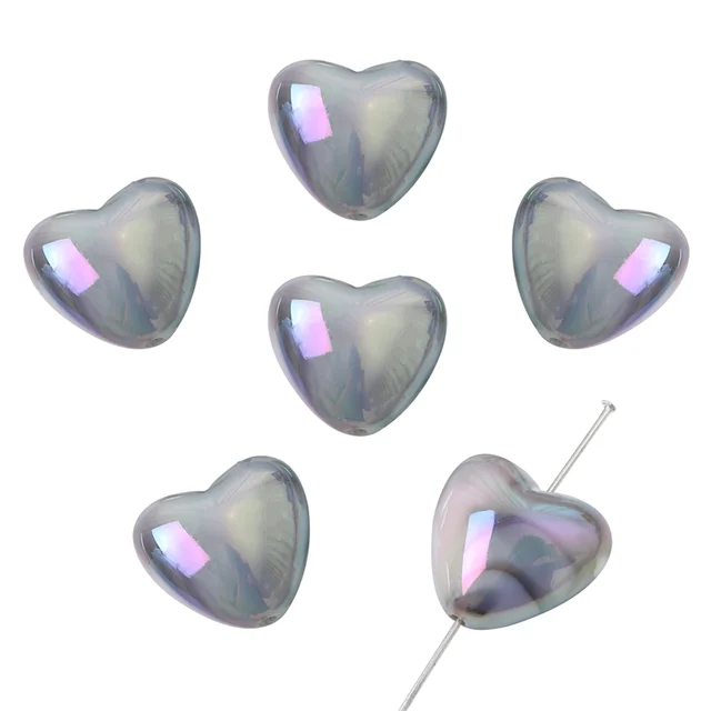 Acrylic Heart Bead - 1 Piece