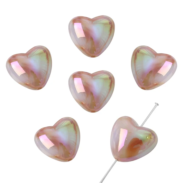 Acrylic Heart Bead - 1 Piece
