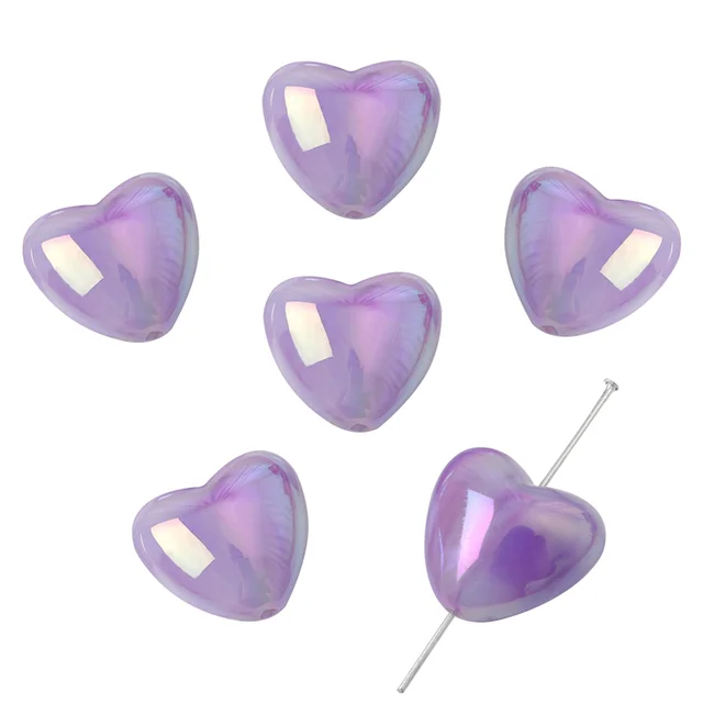 Acrylic Heart Bead - 1 Piece