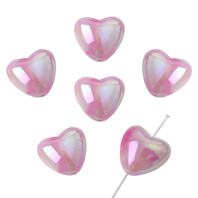 Acrylic Heart Bead - 1 Piece