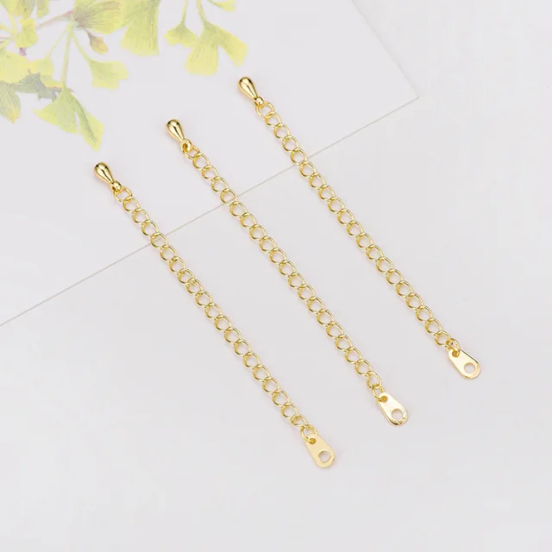 14k Gold/Rhodium Plated Extension Chain - 1 Piece