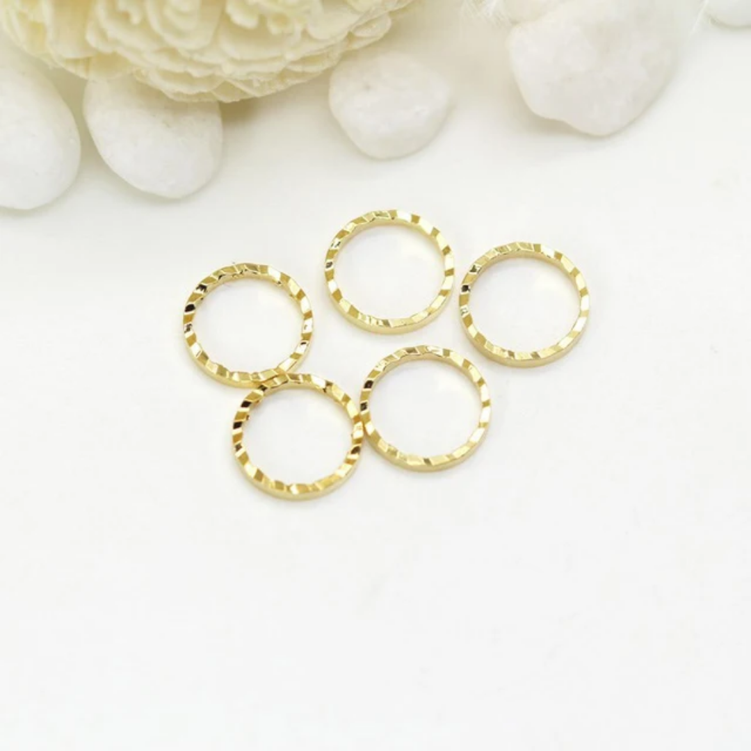 14k Gold Plated Wavy Circle Open Bezel - 1 Piece