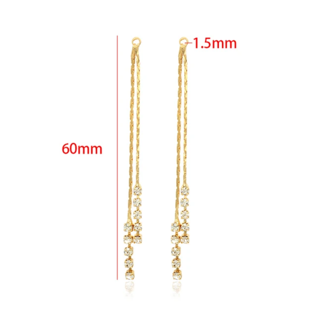 14K Gold Plated Long Tassel Line - 1 Piece