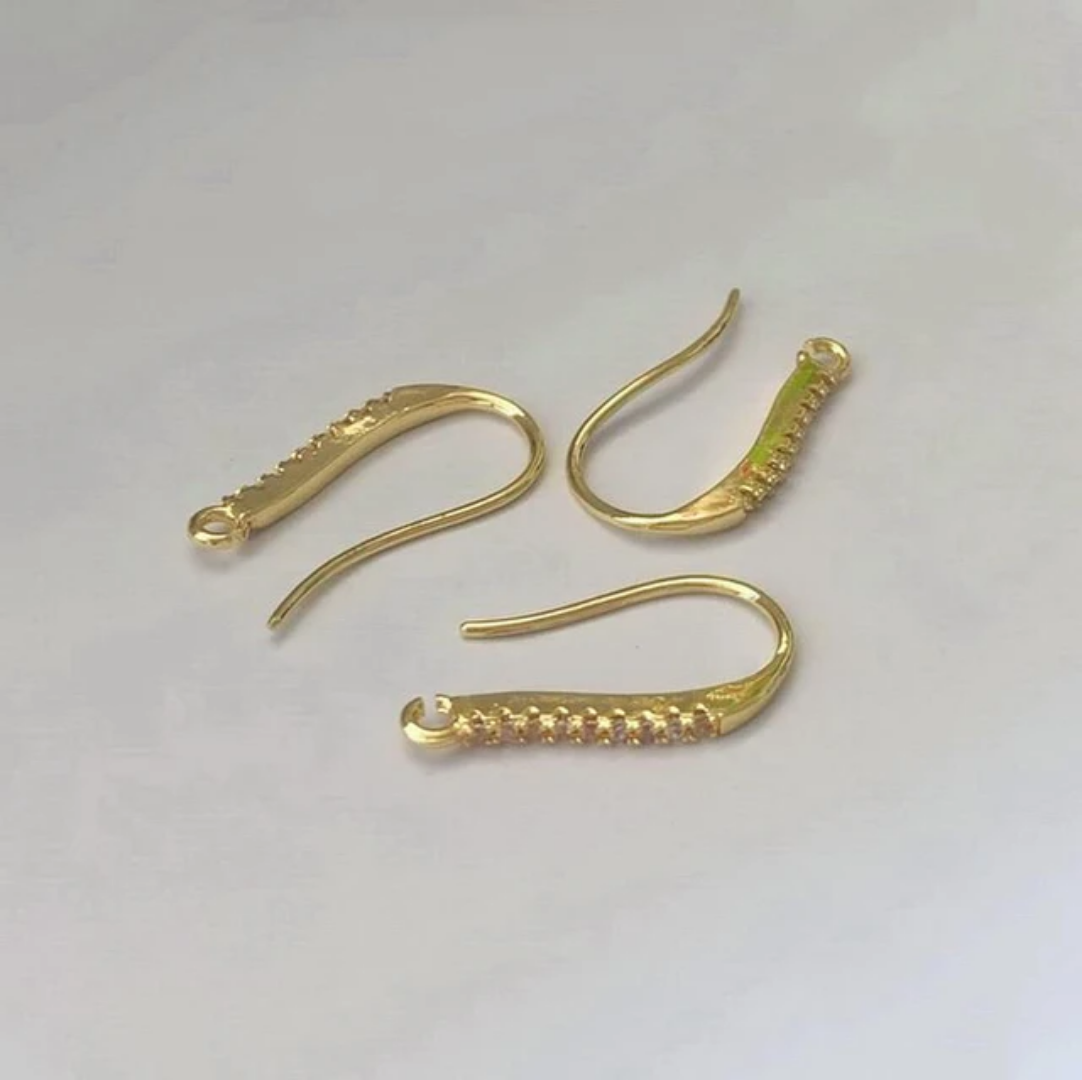 14K Gold Plated Long Hooks - 1 Pair