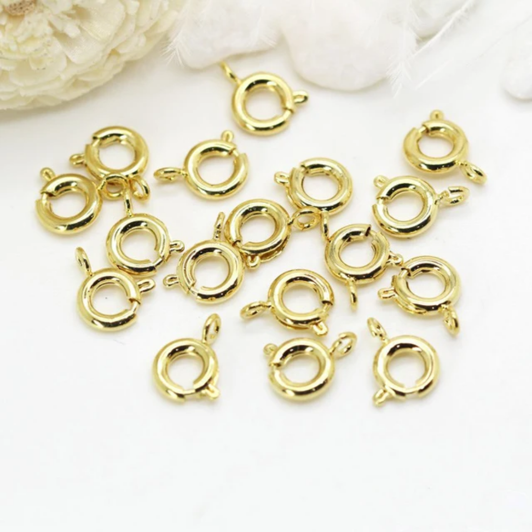 14K Gold Plated Round Clasp Connector - 1 Piece