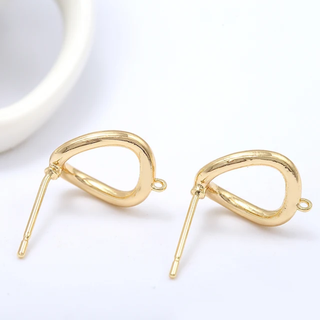 14k Gold Plated Oval Stud