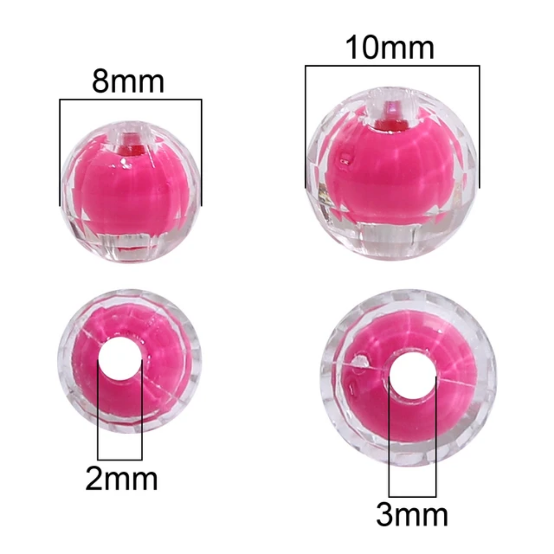 Acrylic Round Bead - 10 Pieces