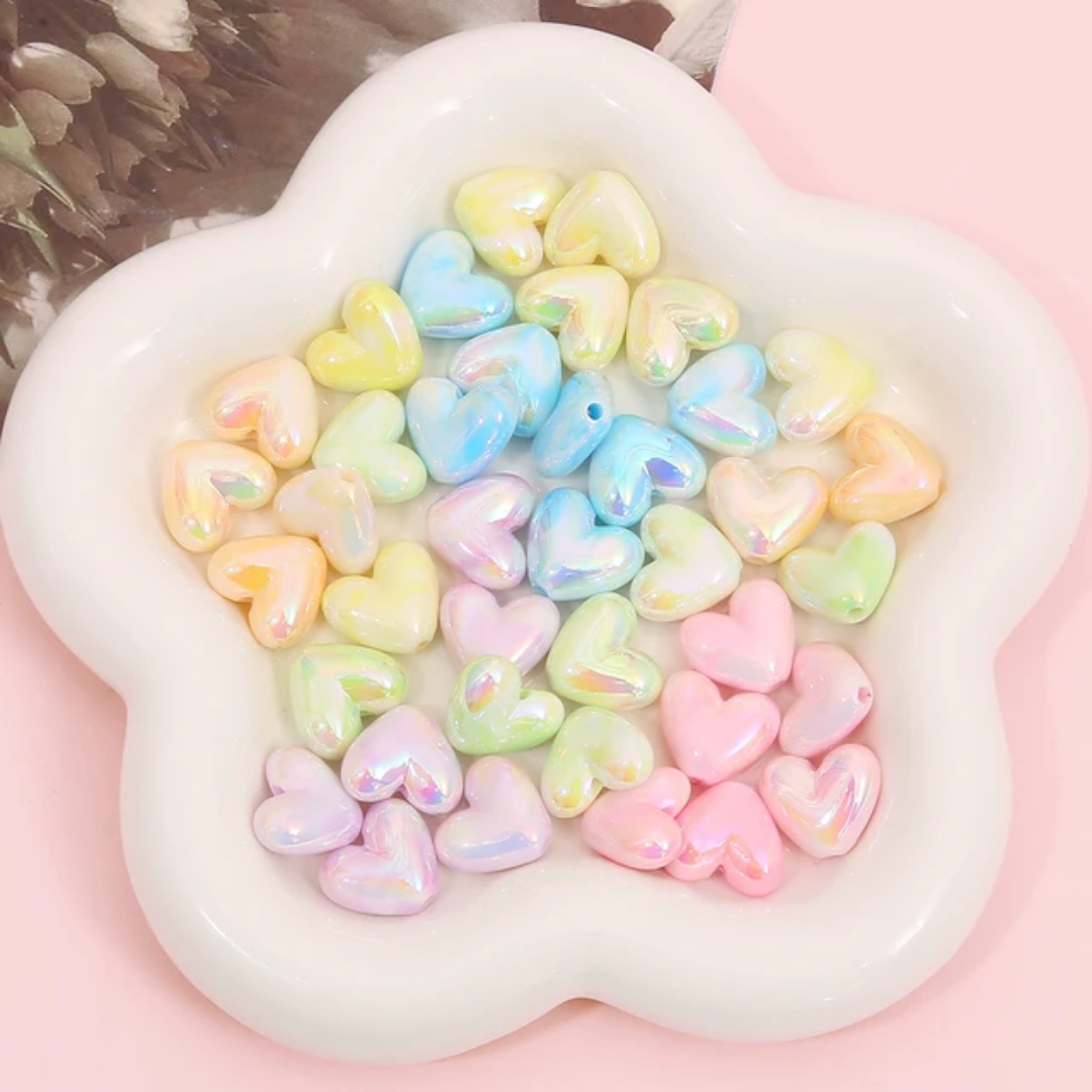 Acrylic Heart Bead - 1 Piece