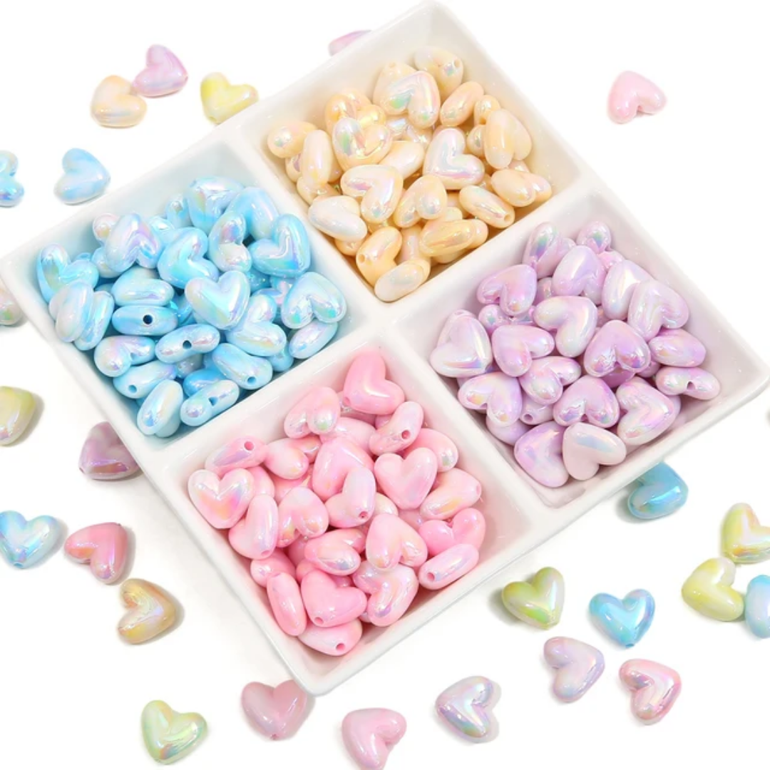 Acrylic Heart Bead - 1 Piece