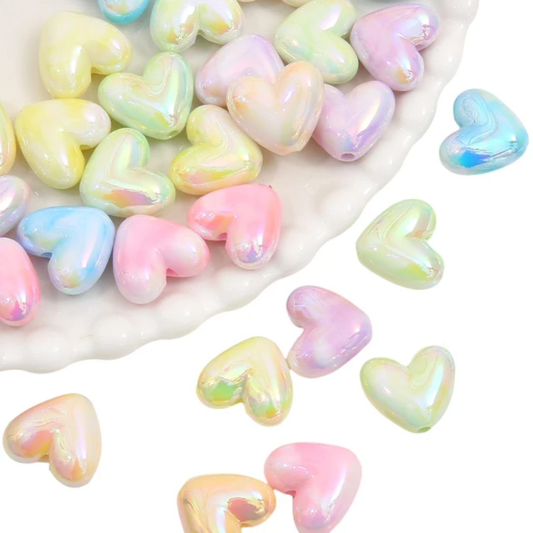 Acrylic Heart Bead - 1 Piece