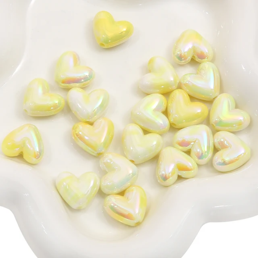 Acrylic Heart Bead - 1 Piece