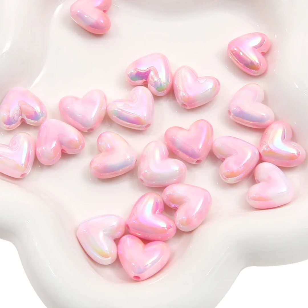 Acrylic Heart Bead - 1 Piece
