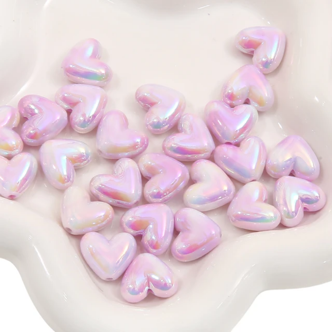 Acrylic Heart Bead - 1 Piece