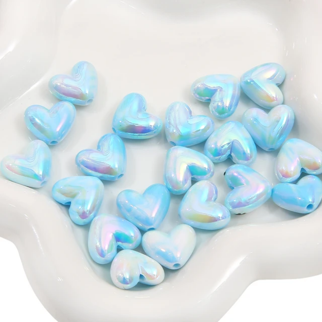 Acrylic Heart Bead - 1 Piece