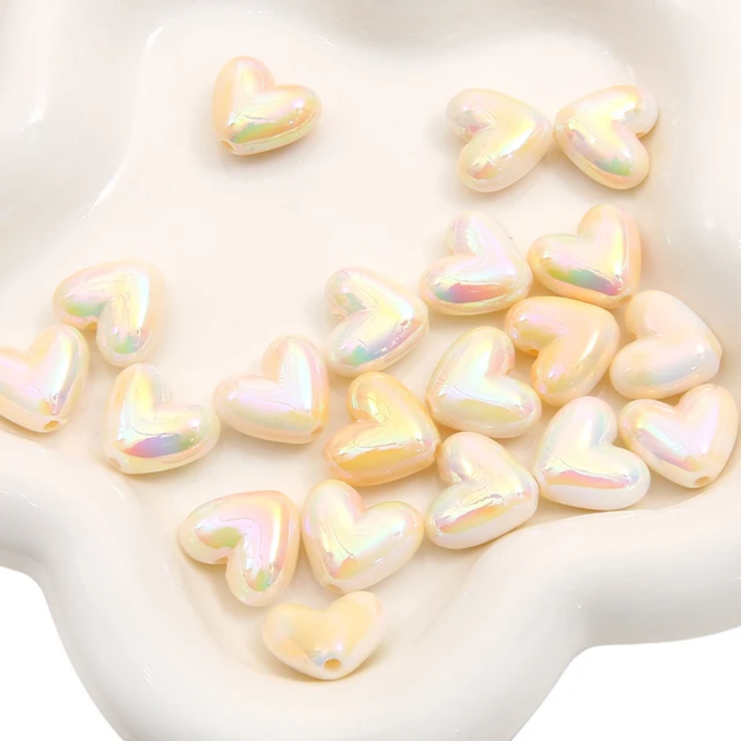 Acrylic Heart Bead - 1 Piece