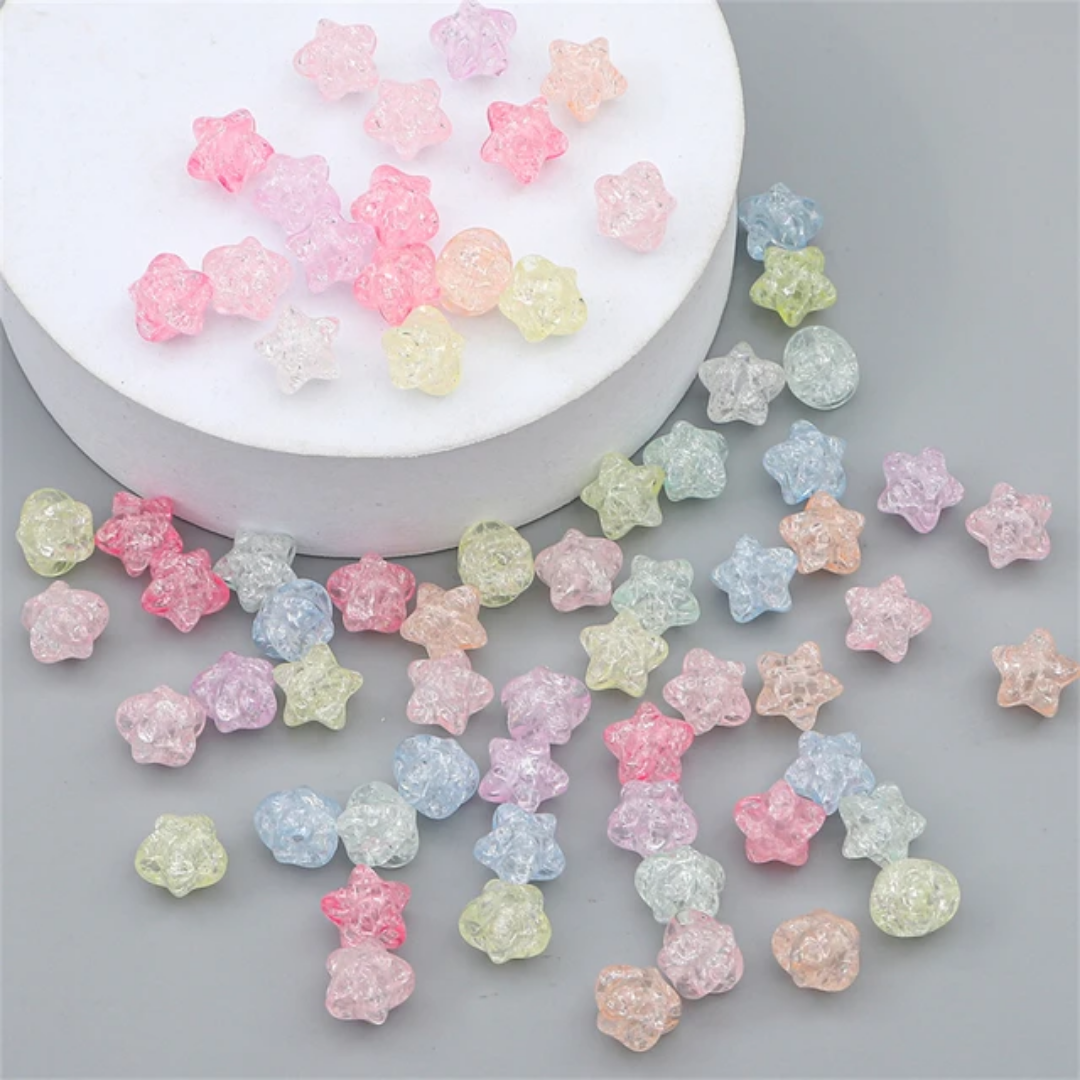 Acrylic Crackle Star Bead - 1 Piece