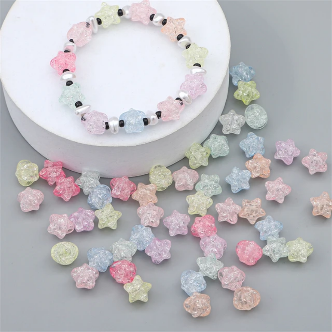 Acrylic Crackle Star Bead - 1 Piece