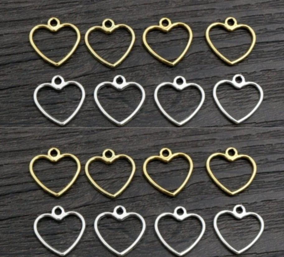Mini Heart Open bezel - 5pcs