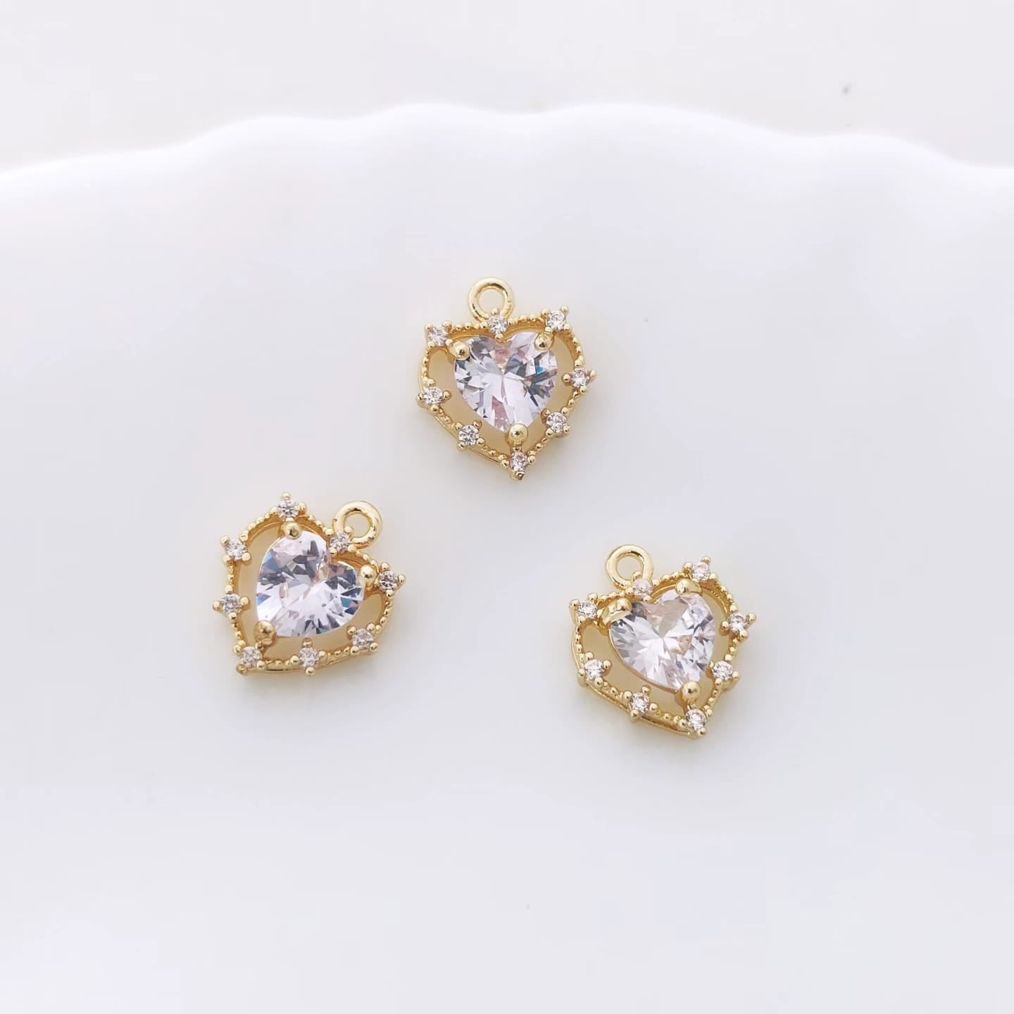 CZ Heart Charm - 1 Piece