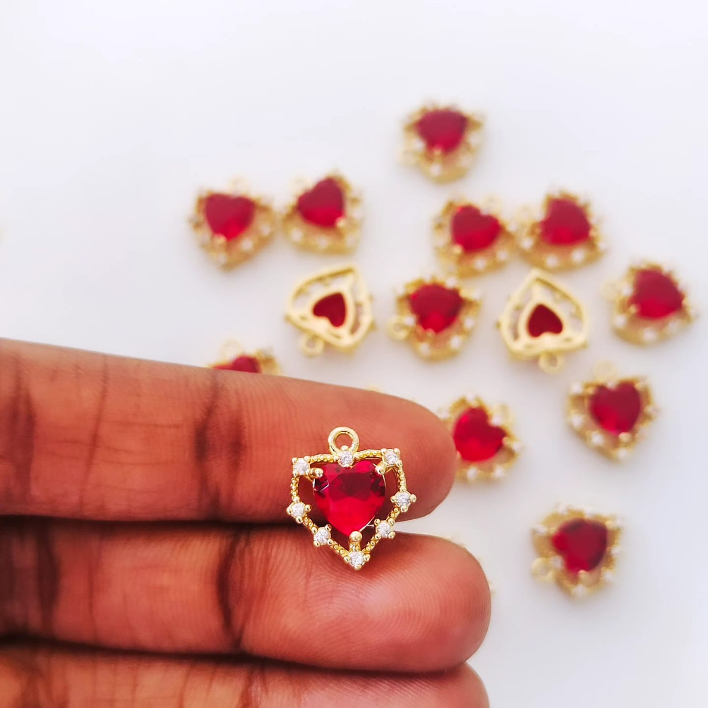 CZ Heart Charm - 1 Piece