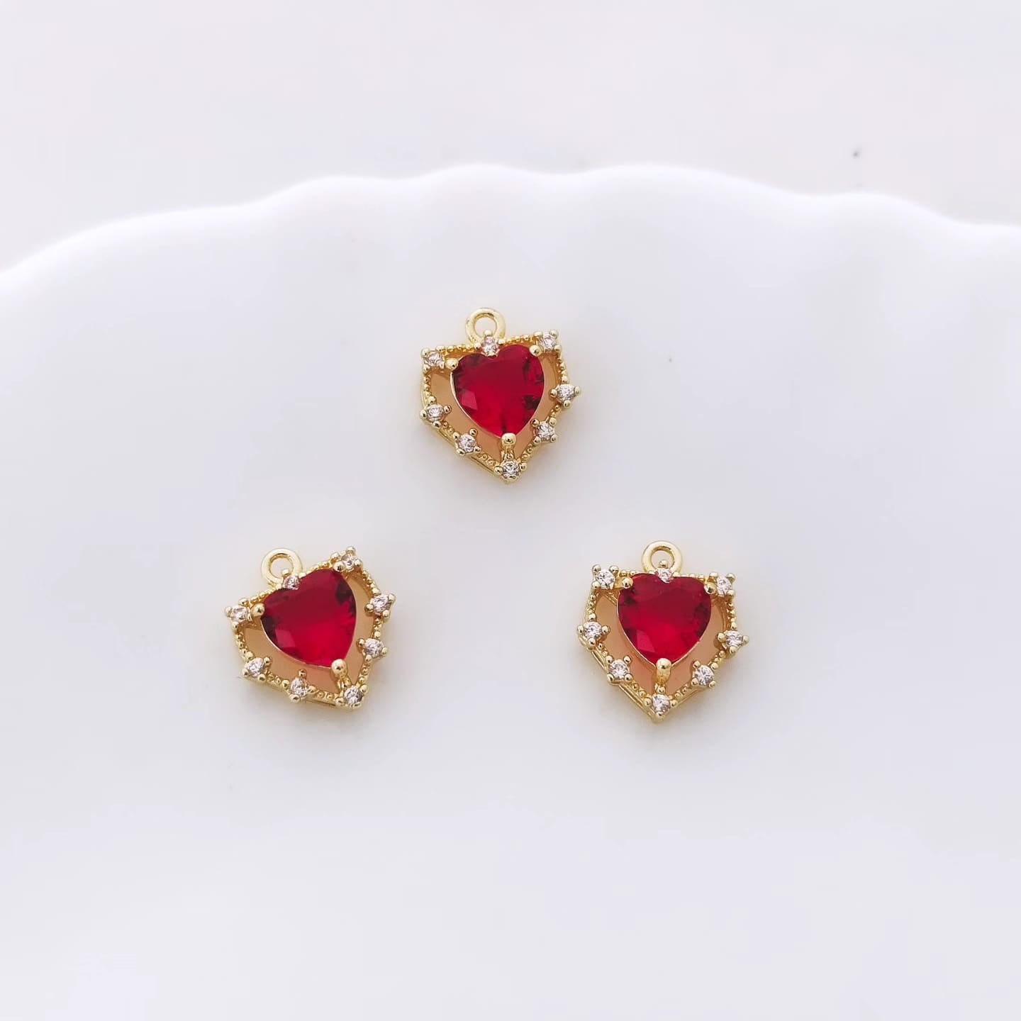 CZ Heart Charm - 1 Piece