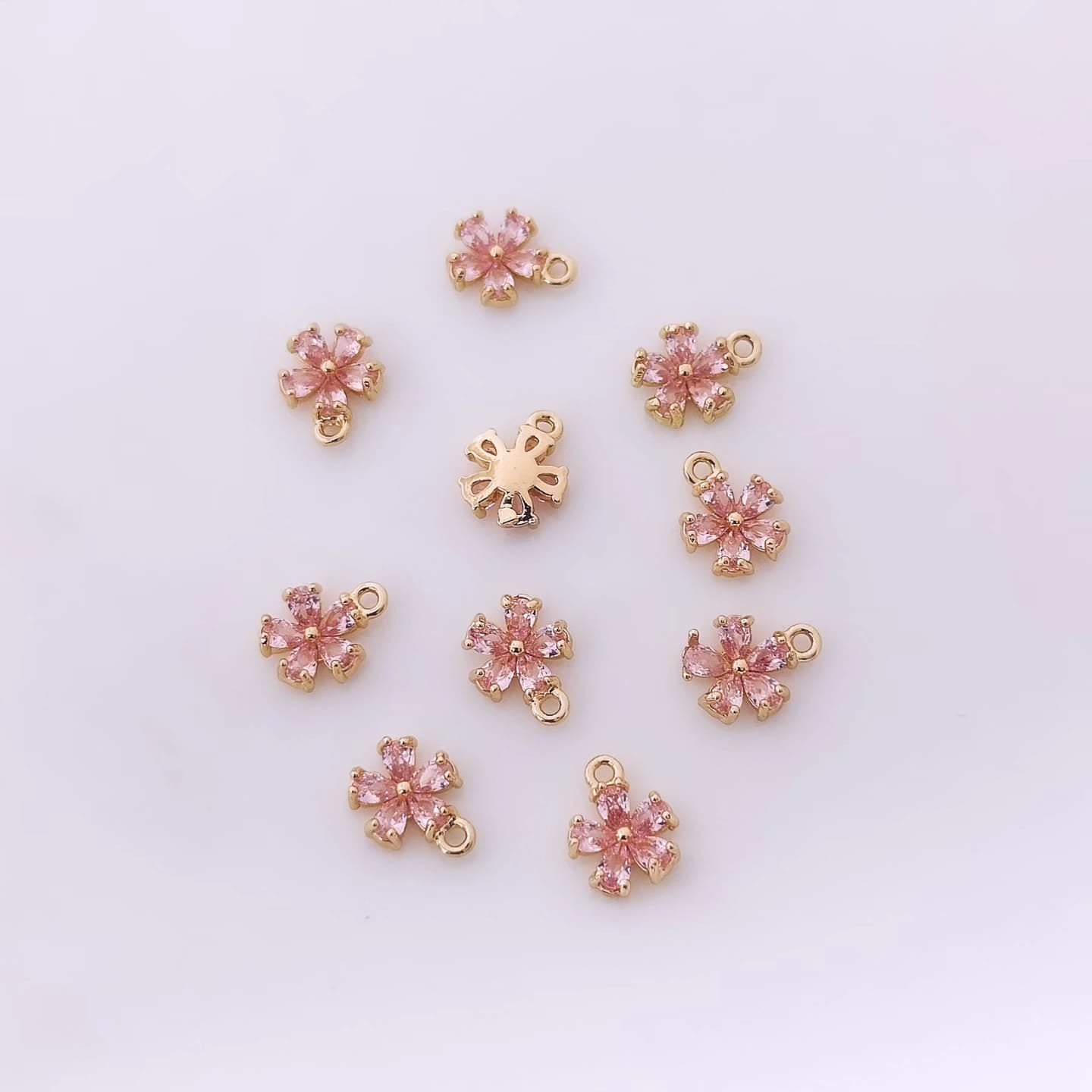 CZ Mini Flower Charm - 1 Piece
