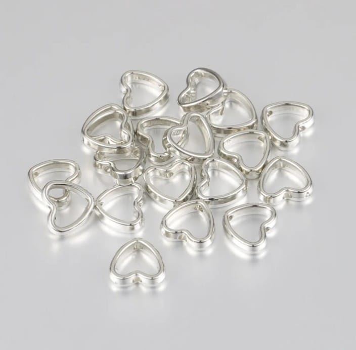 Hollow Heart Bead - 1 Pc