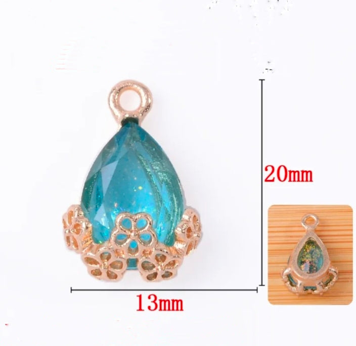 Drop Crystal Stone Charm - 1 Piece