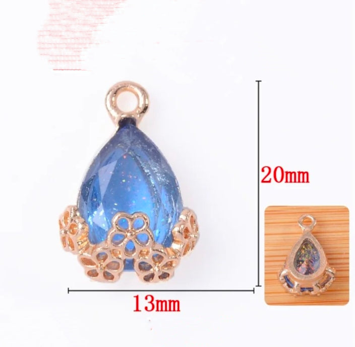 Drop Crystal Stone Charm - 1 Piece
