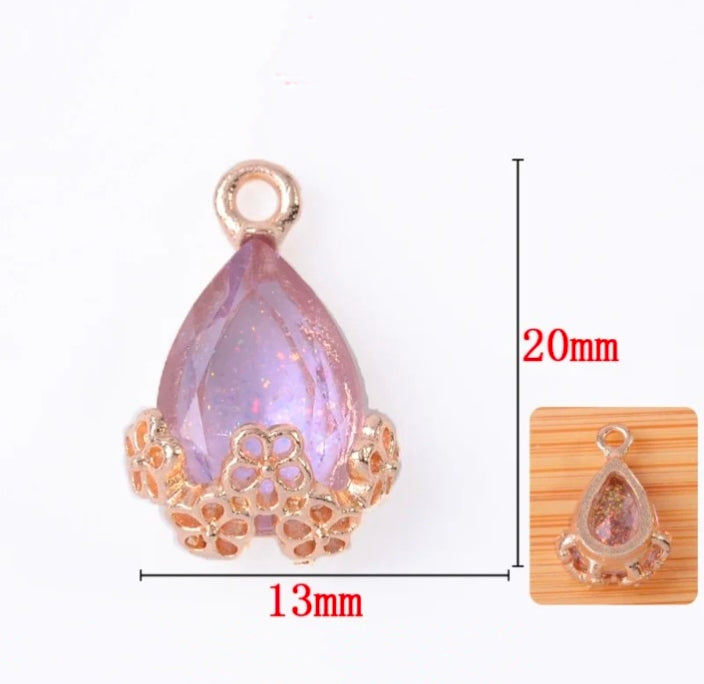 Drop Crystal Stone Charm - 1 Piece