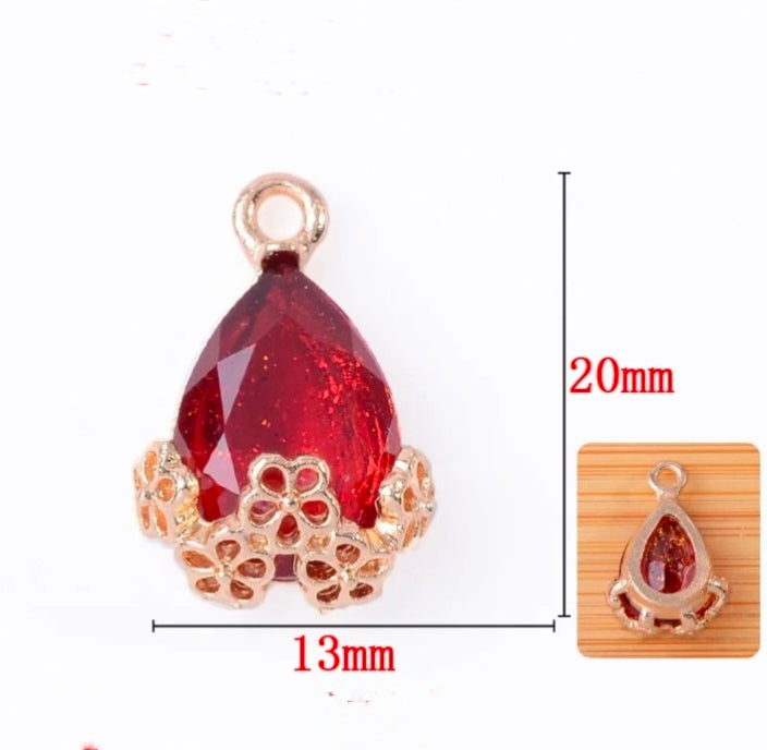Drop Crystal Stone Charm - 1 Piece