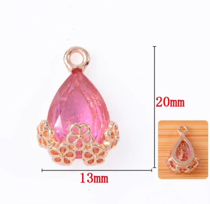 Drop Crystal Stone Charm - 1 Piece