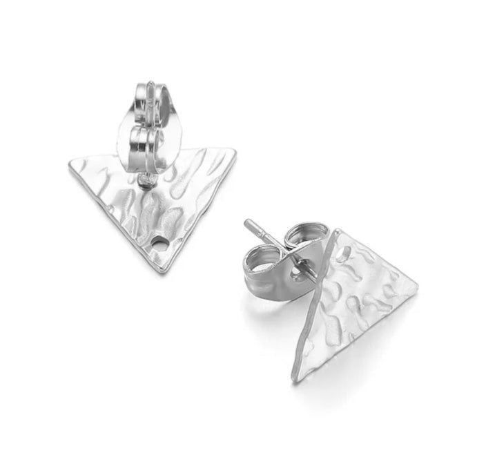 Textured S.Steel Stud Findings - 1 Pair