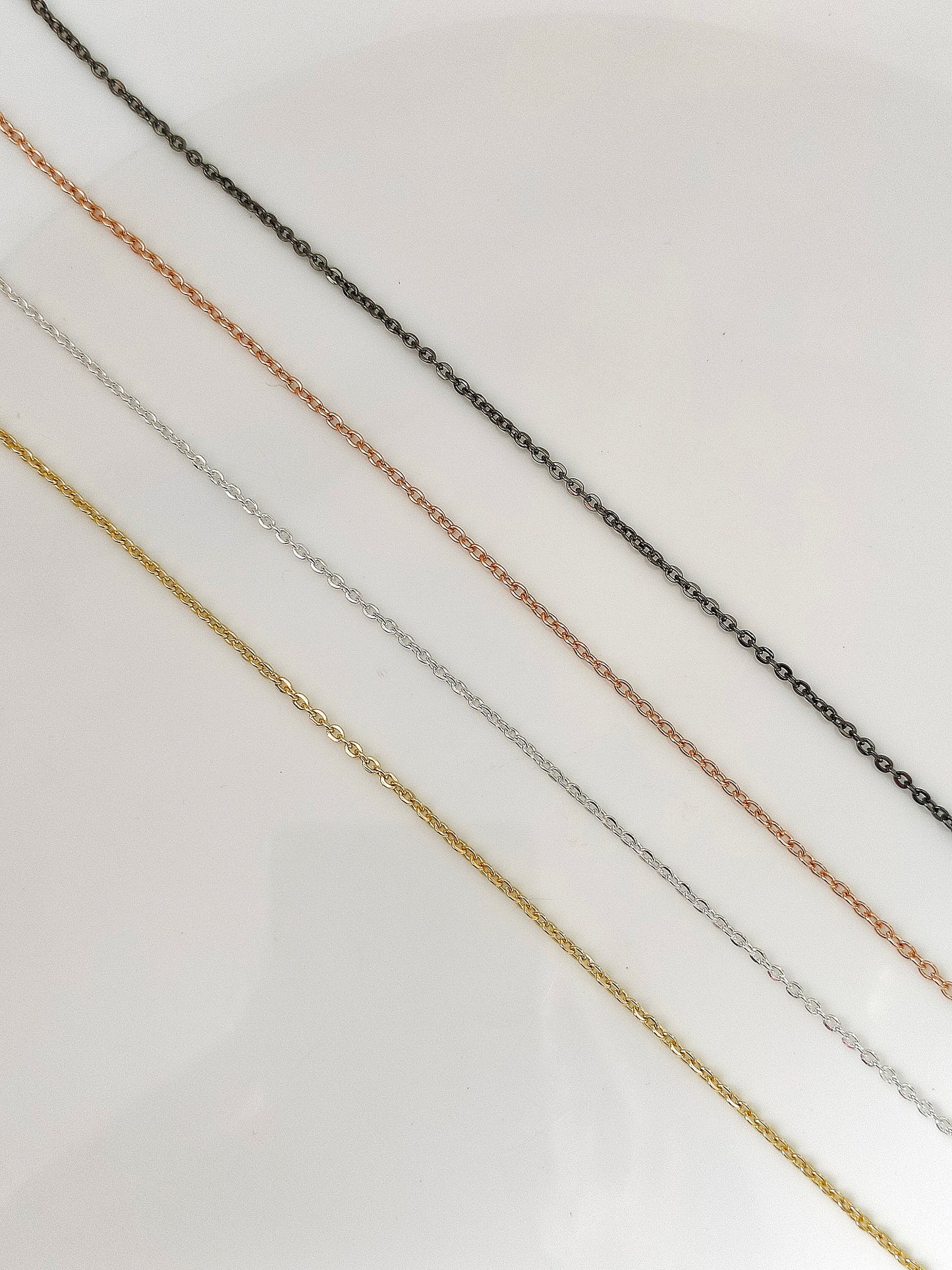 2mm Width Oval Chain - 80-90 cms without connectors