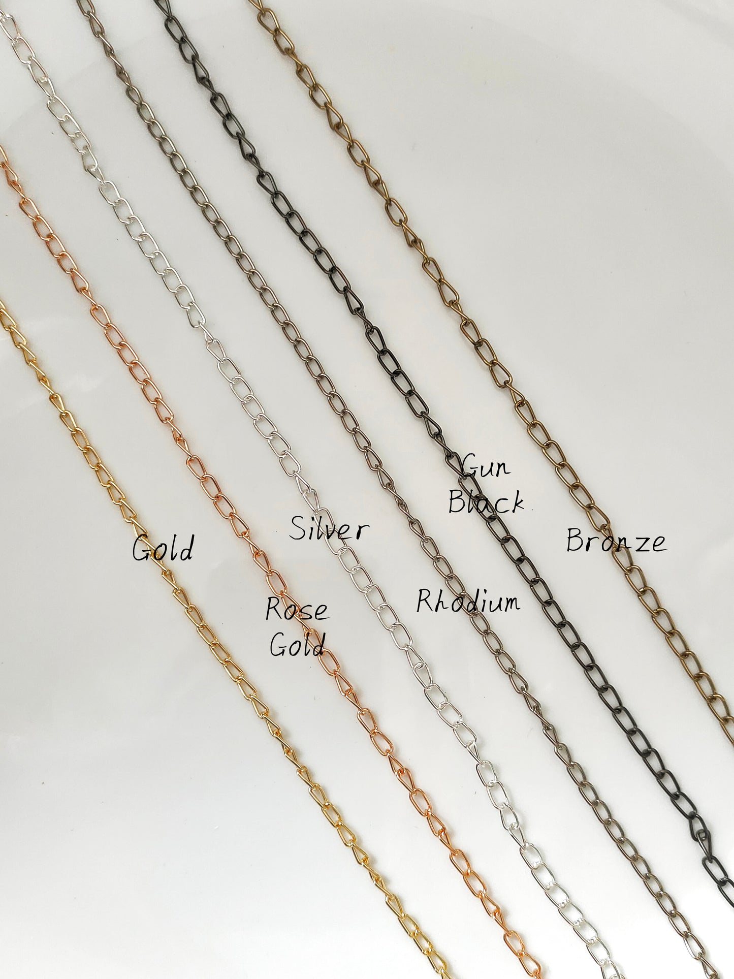 3.5mm Width 6.5mm Rectangle Loose Chain - 80-90cms Without Connectors